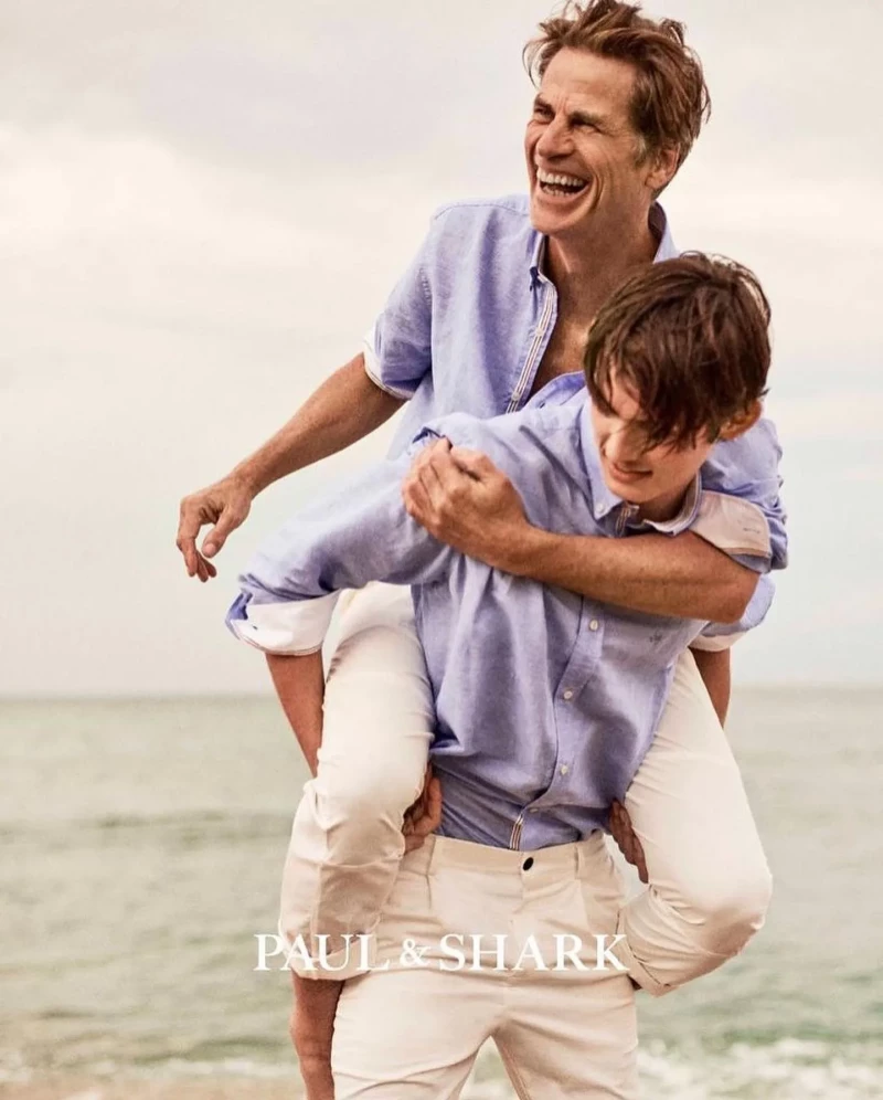 Mark van der Loo padre e hijo, en la campaña de la marca Paul & Shark.