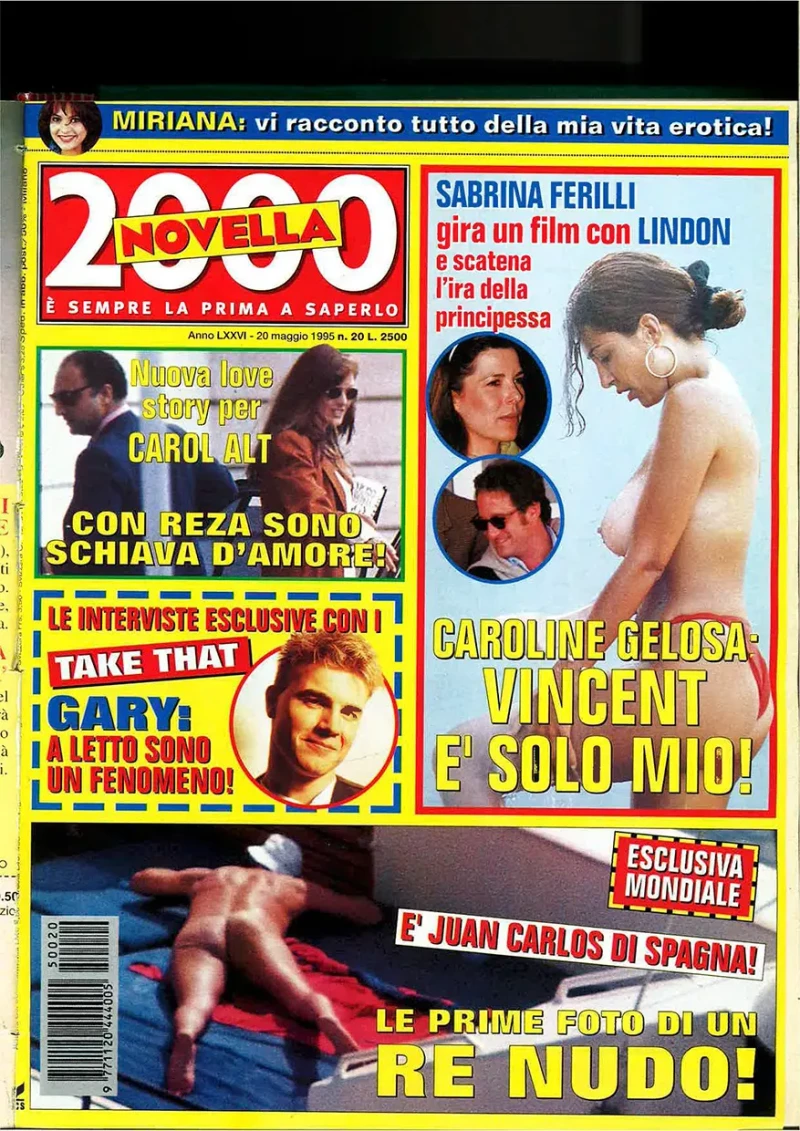 Revista italiana en la que se publicaron las fotos de Juan Carlos desnudo.