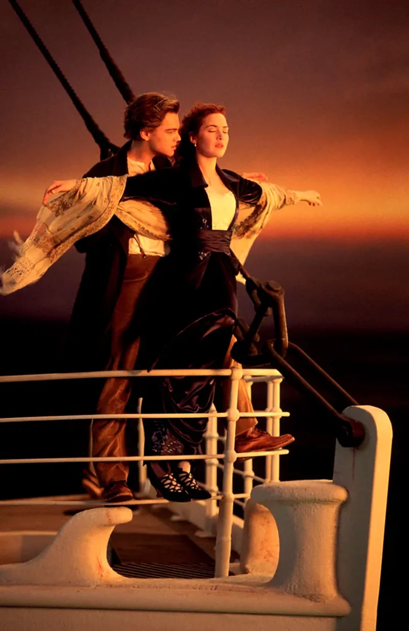 La imagen más famosa de la oscarizada película sobre el Titanic.