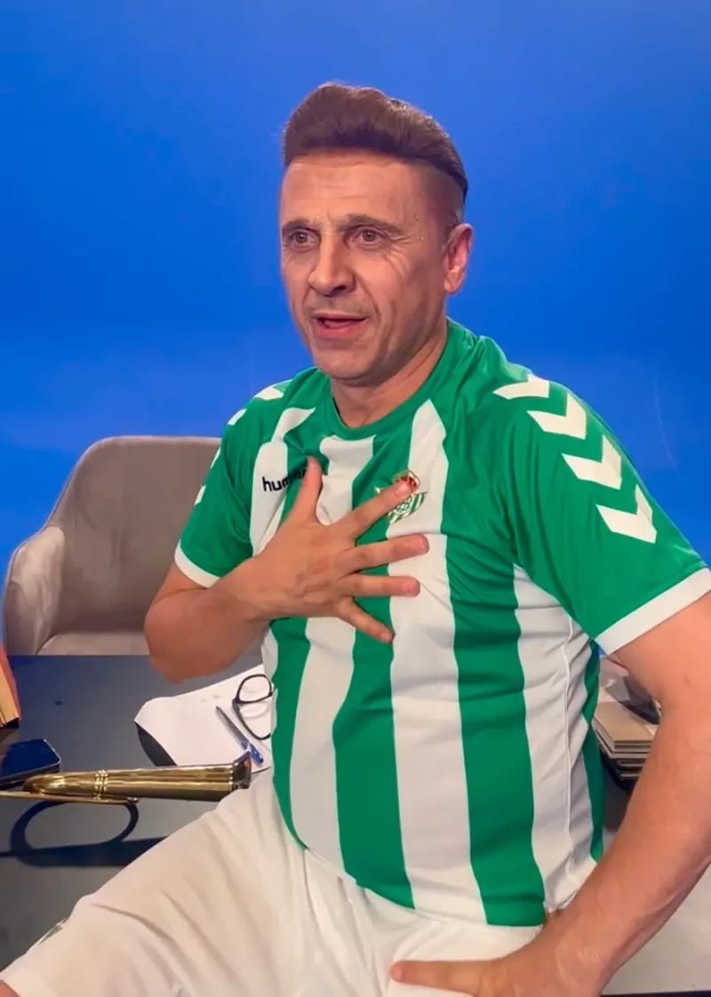 El humorista José Mota caracterizado como Joaquín del Betis.