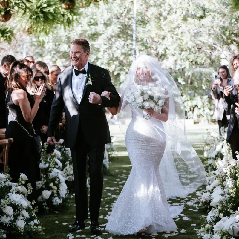 David Hasselhoff en la boda de su hija.