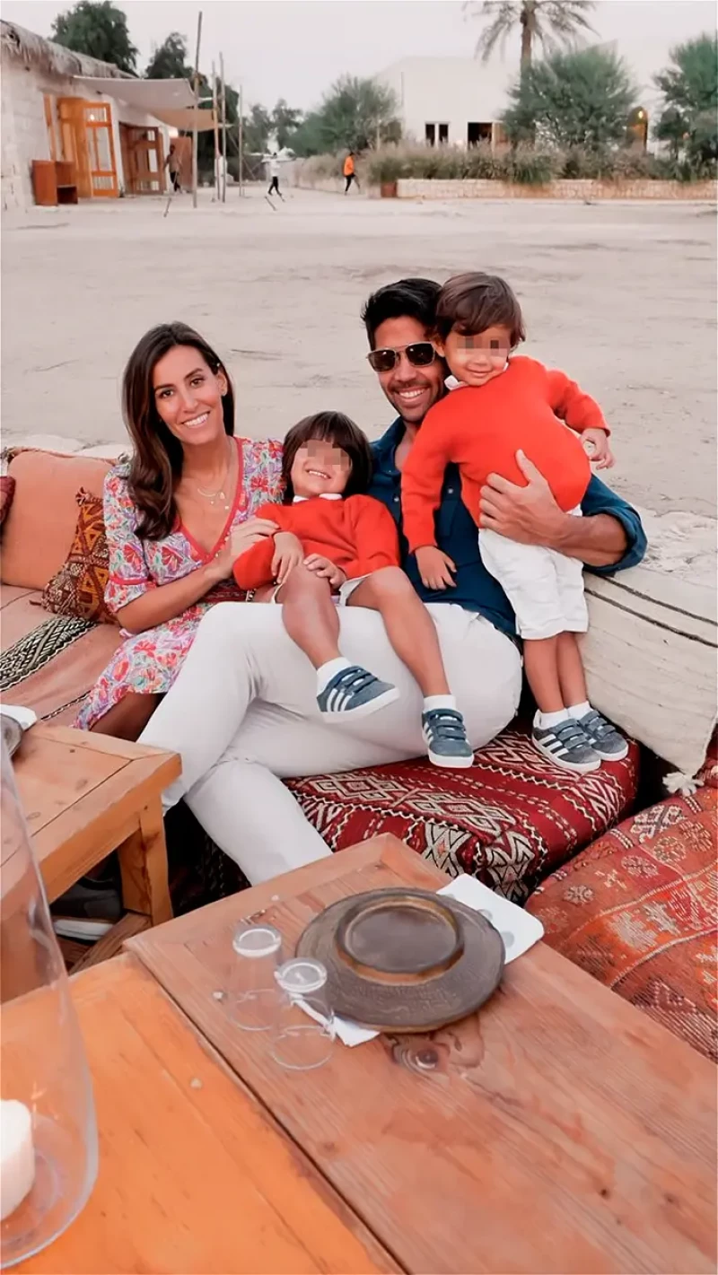 Ana Boyer y Fernando Verdasco con sus hijos.