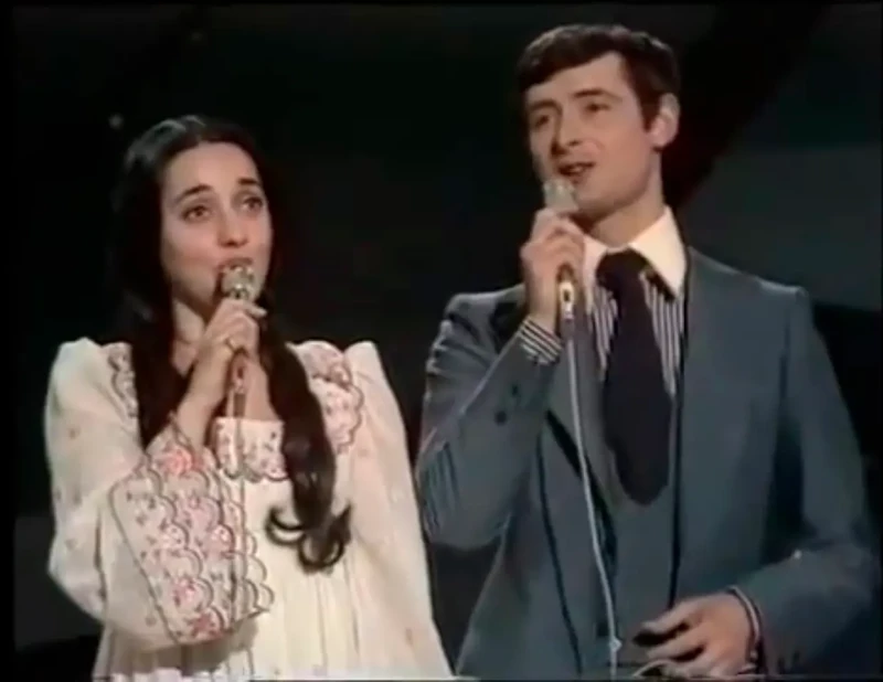 Sergio y Estíbaliz en Eurovisión en 1975.