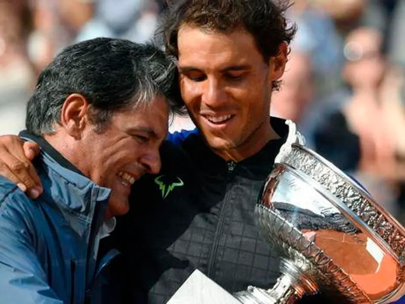 Rafa Nadal con su tio Toni Nadal.