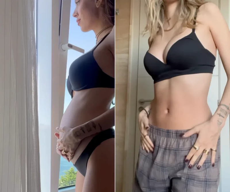 Barriga de Alejandra Rubio justo después de dar a luz y tras unos días de entrenamiento.