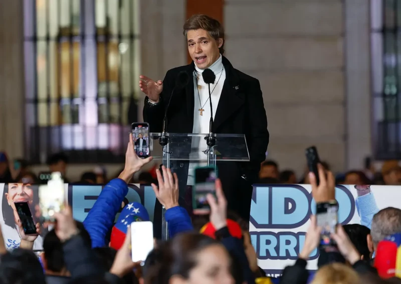 Carlos Baute, durante su intervención en la protesta que tuvo lugar en Madrid.