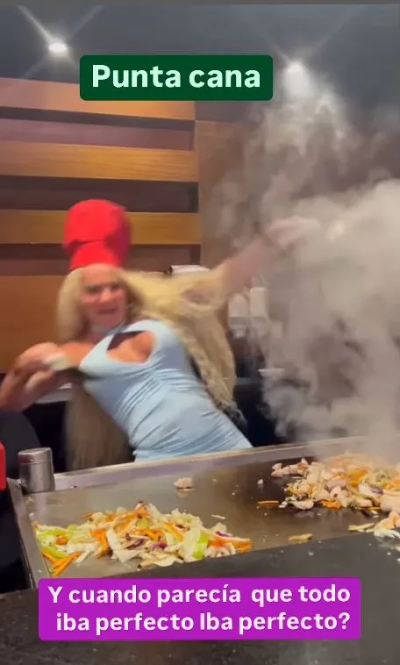 Leticia Sabater se cae mientras cocina.