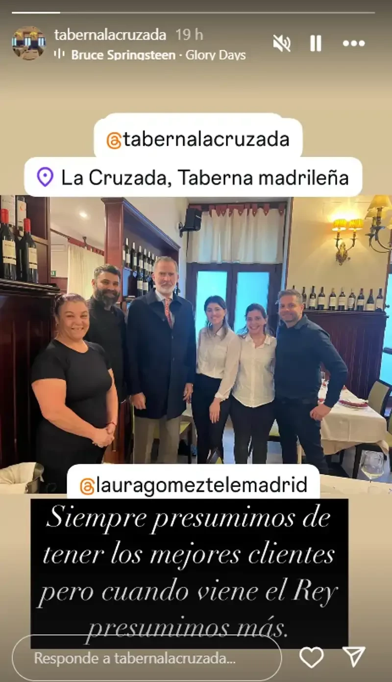 Felipe VI en la Taberna La Cruzada.