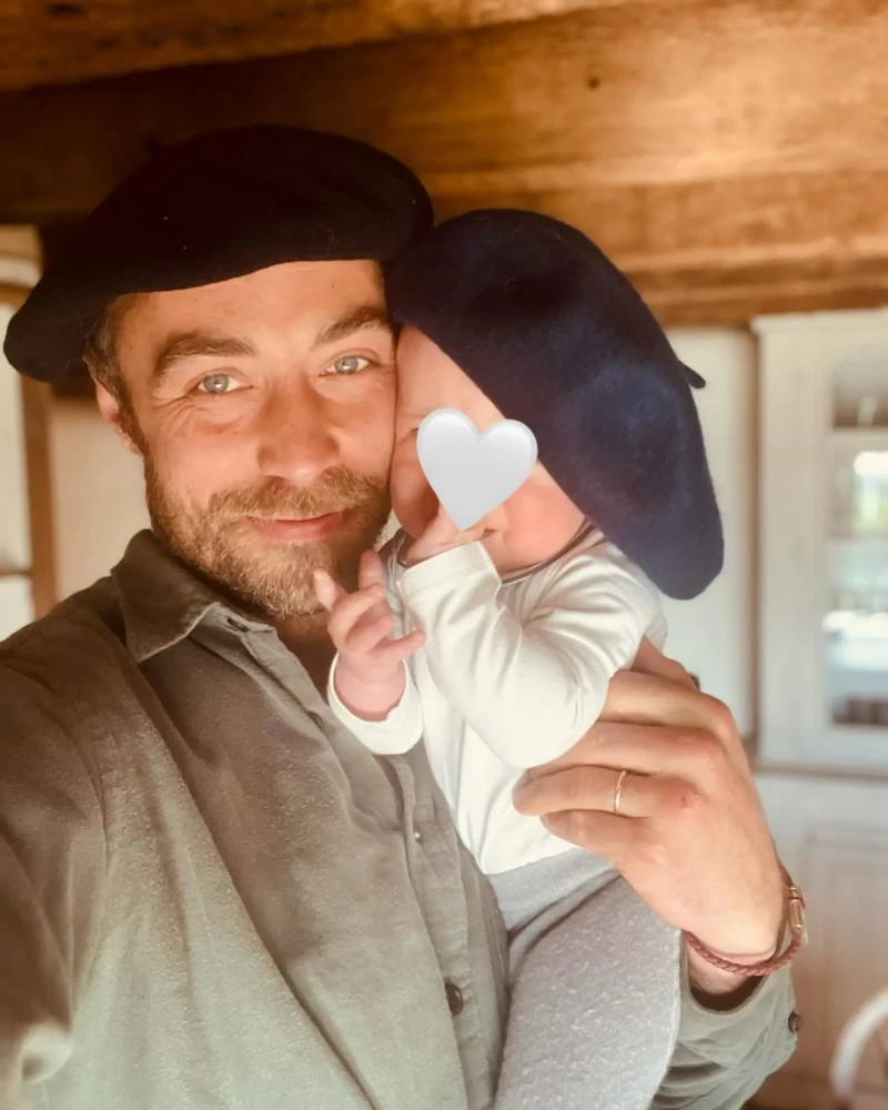 James Middleton con su bebé, Inigo.