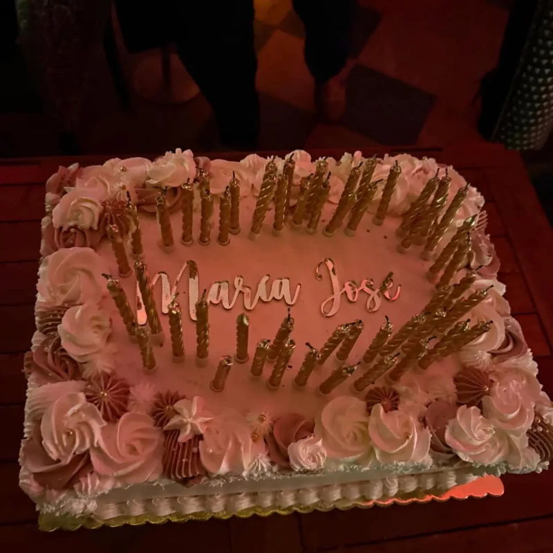 María José Suárez celebrando su 50 cumpleaños con sus amigos