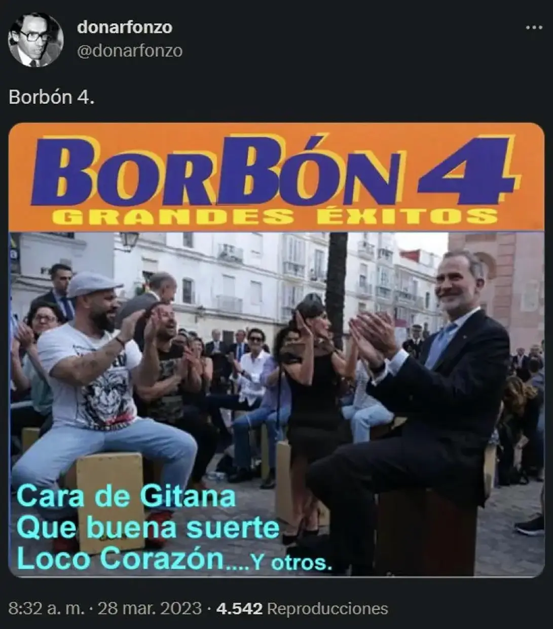 Felipe VI en una portada falsa de un disco de rumba