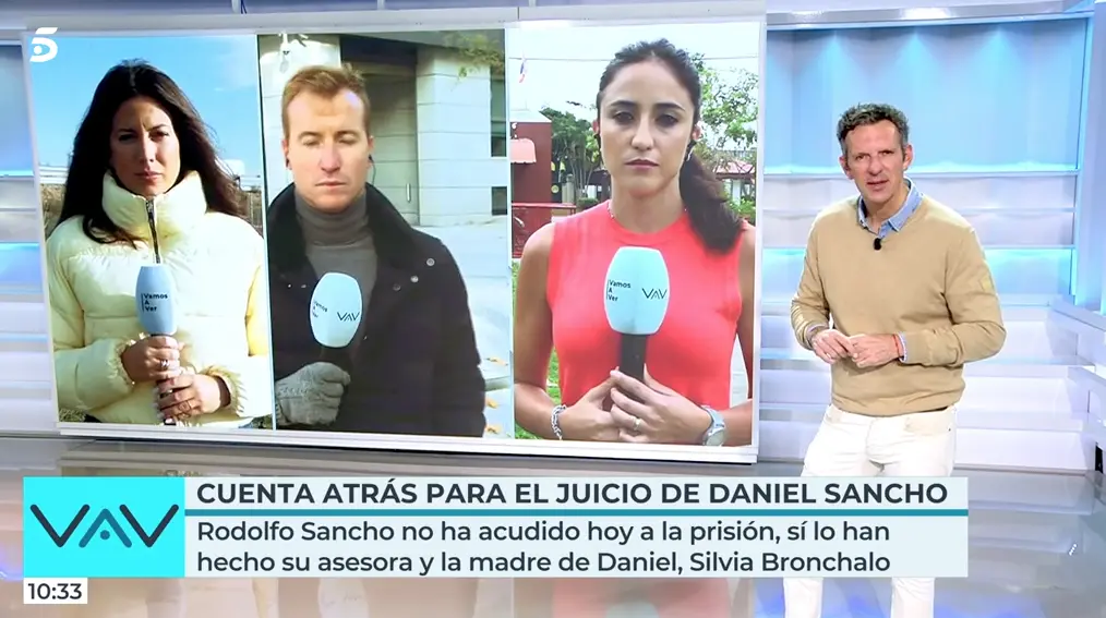 'Vamos a ver' comenta el caso de Daniel Sancho (captura del presentador con los reporteros)