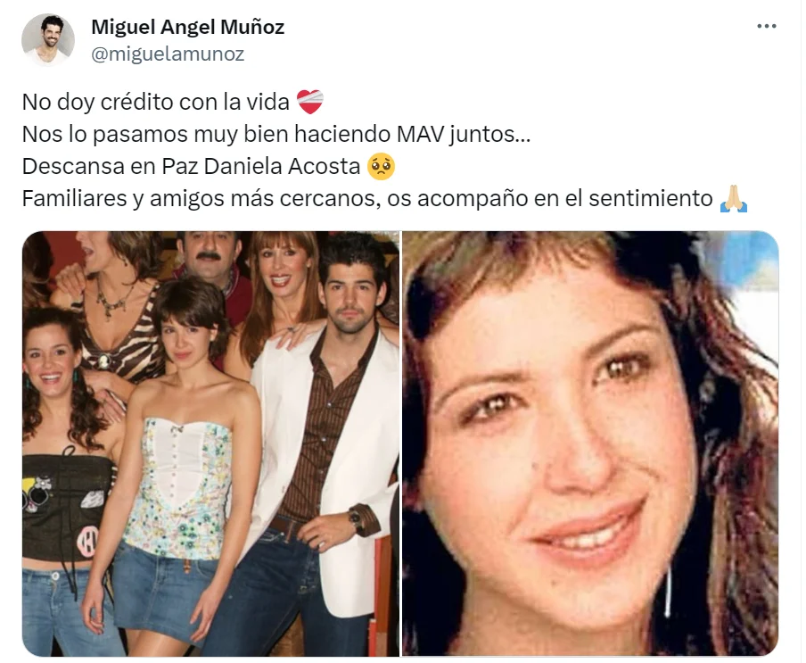 Miguel Angel Muñoz ha sido el primero en dedicarle unas emotivas palabras en X/Twitter.