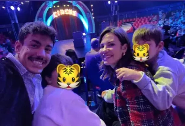 Jessica, Luitingo y sus hijos en el circo