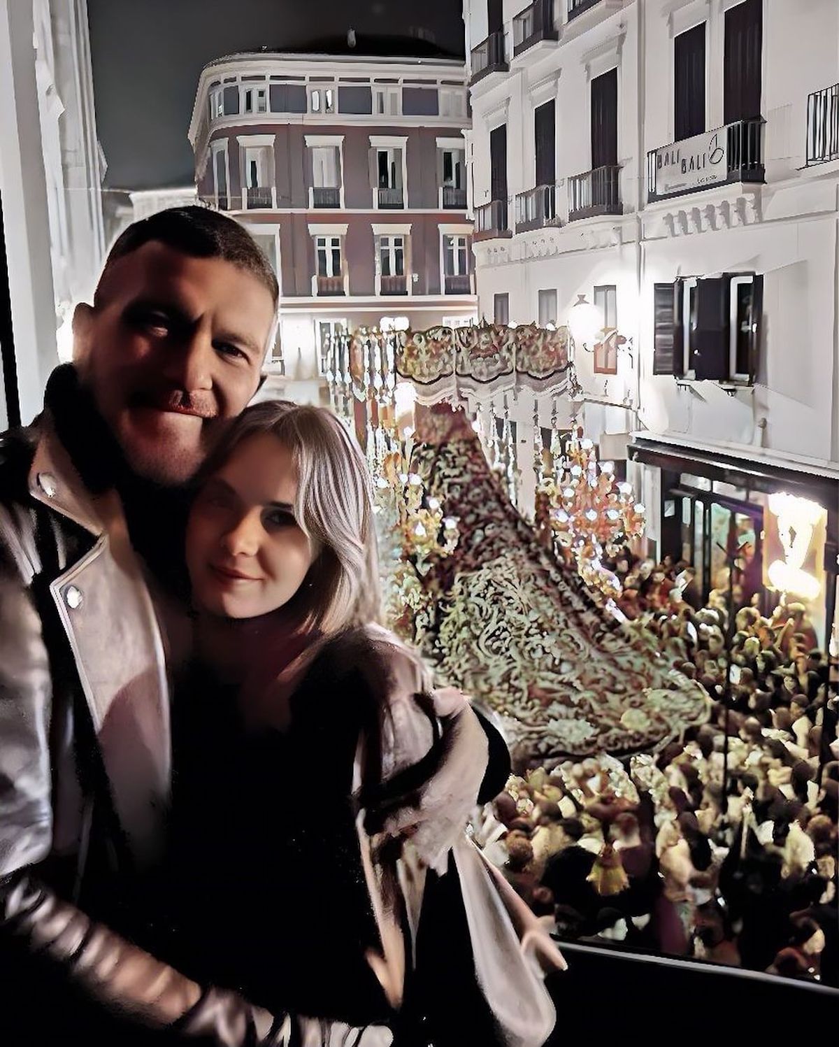 Antonio Banderas con su hija en Semana Santa