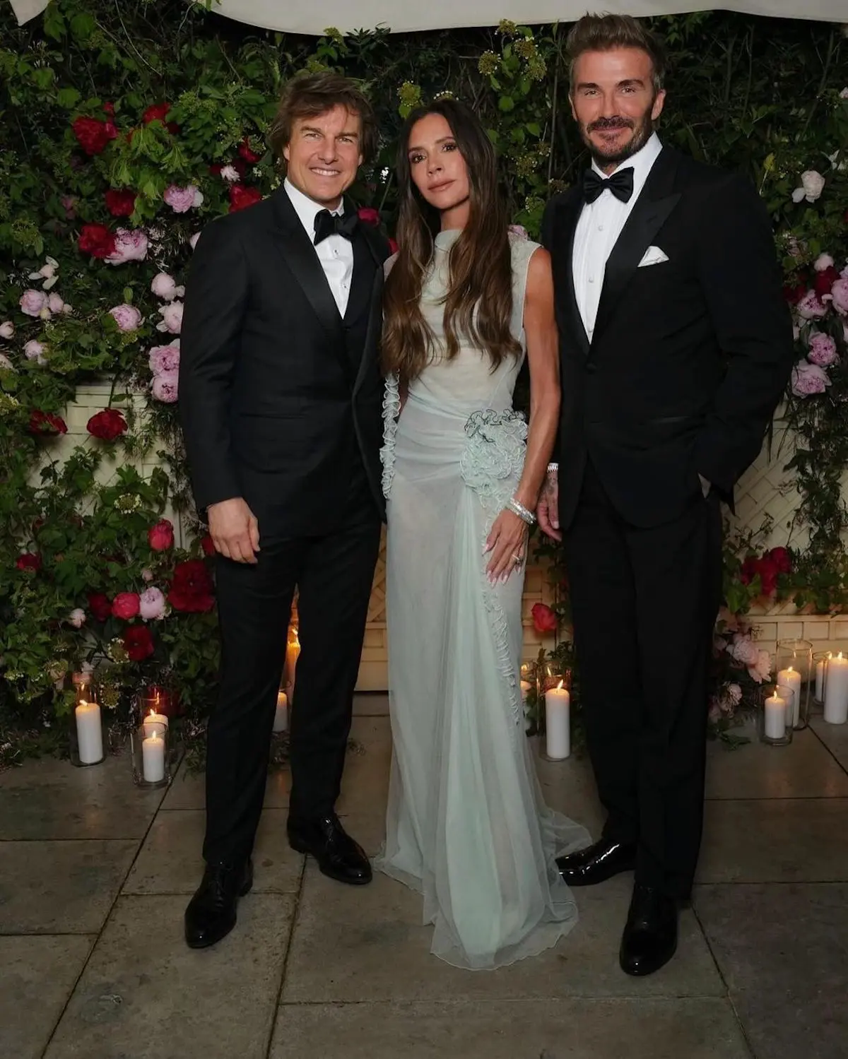 Victoria y David Beckham con Tom Cruise