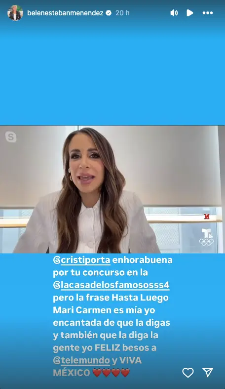 Belén Esteban hace una aclaración a Cristina Porta.