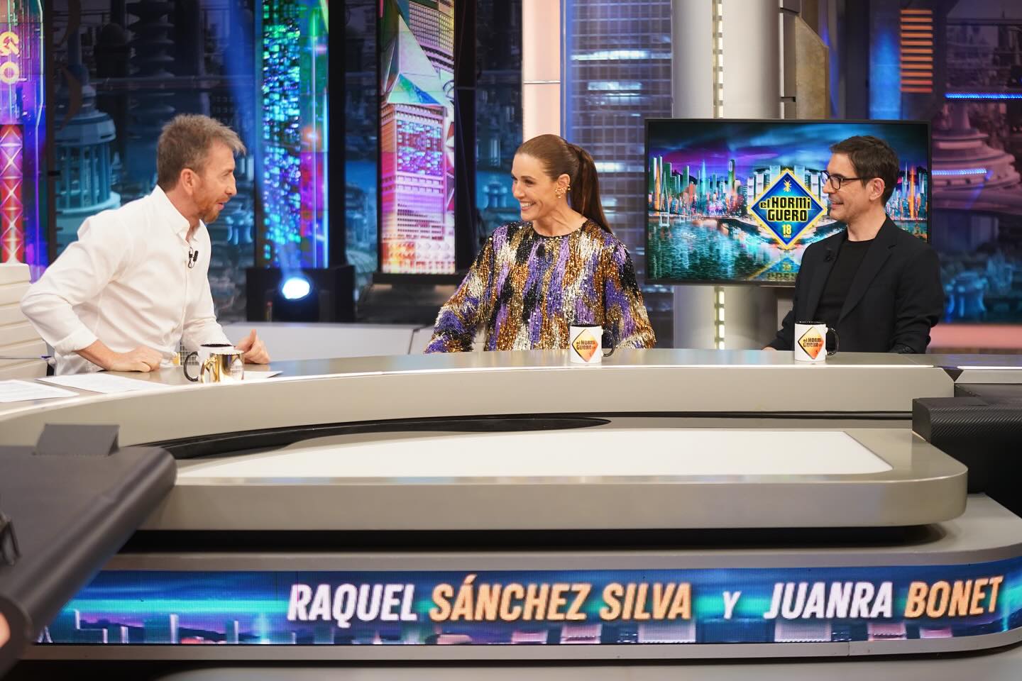 Raquel Sánchez Silvia y Juanra Bonet en El Hormiguero.