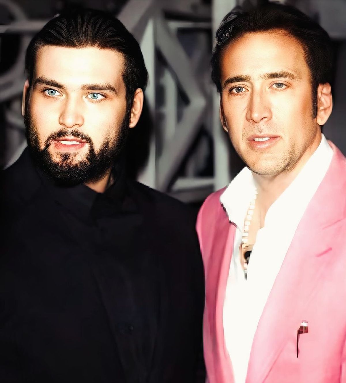 Nicholas Cage y su hijo en foto redes