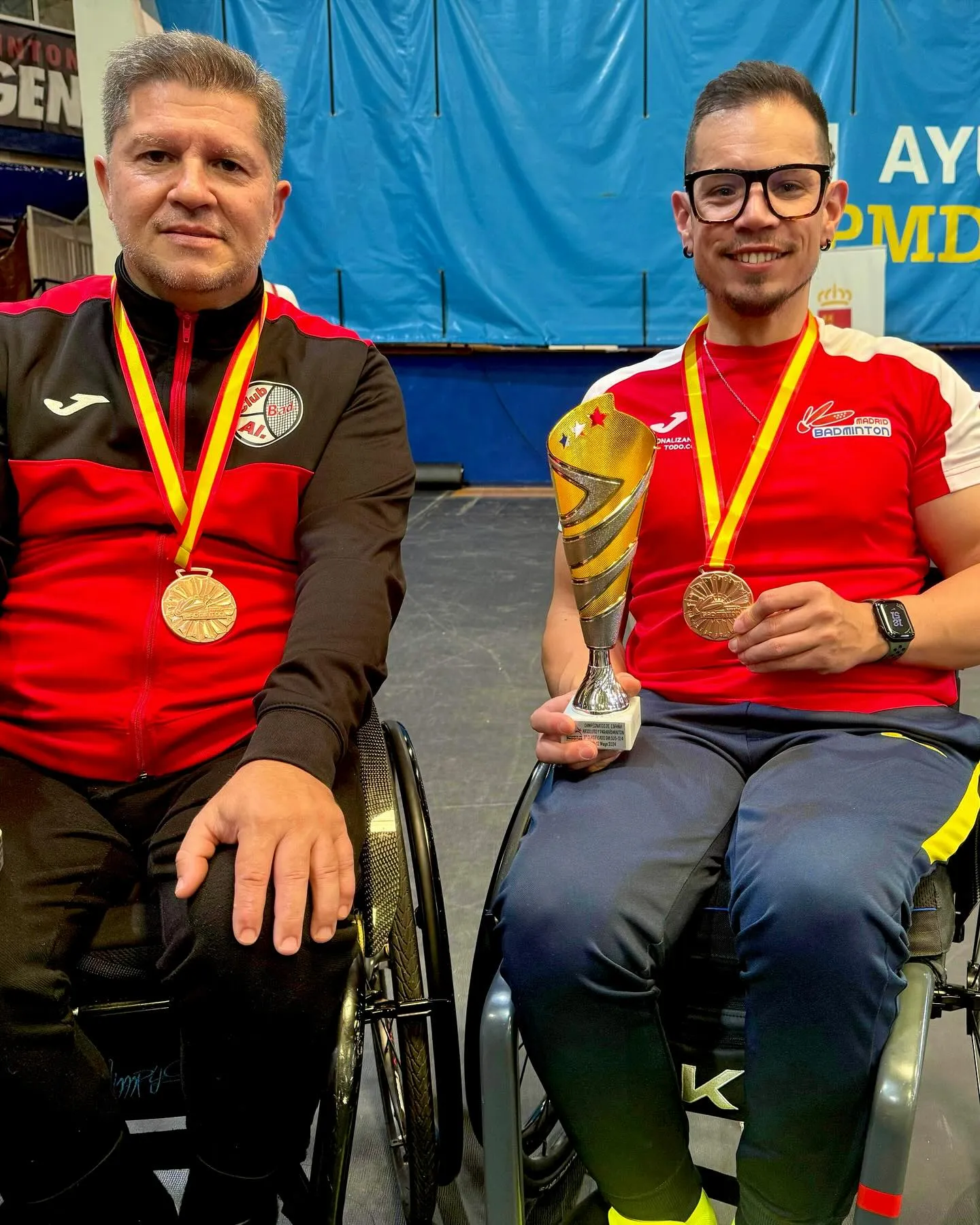 Jose María Bisbal en el campeonato de parabadminton.