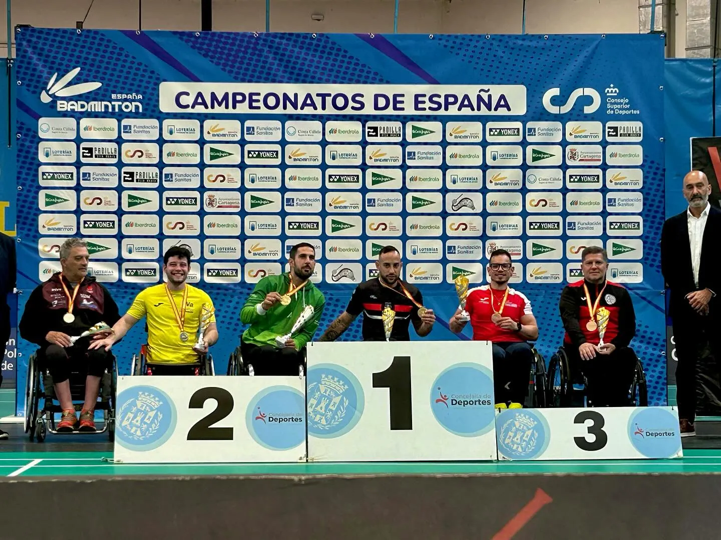 Jose María Bisbal en el campeonato de parabadminton.