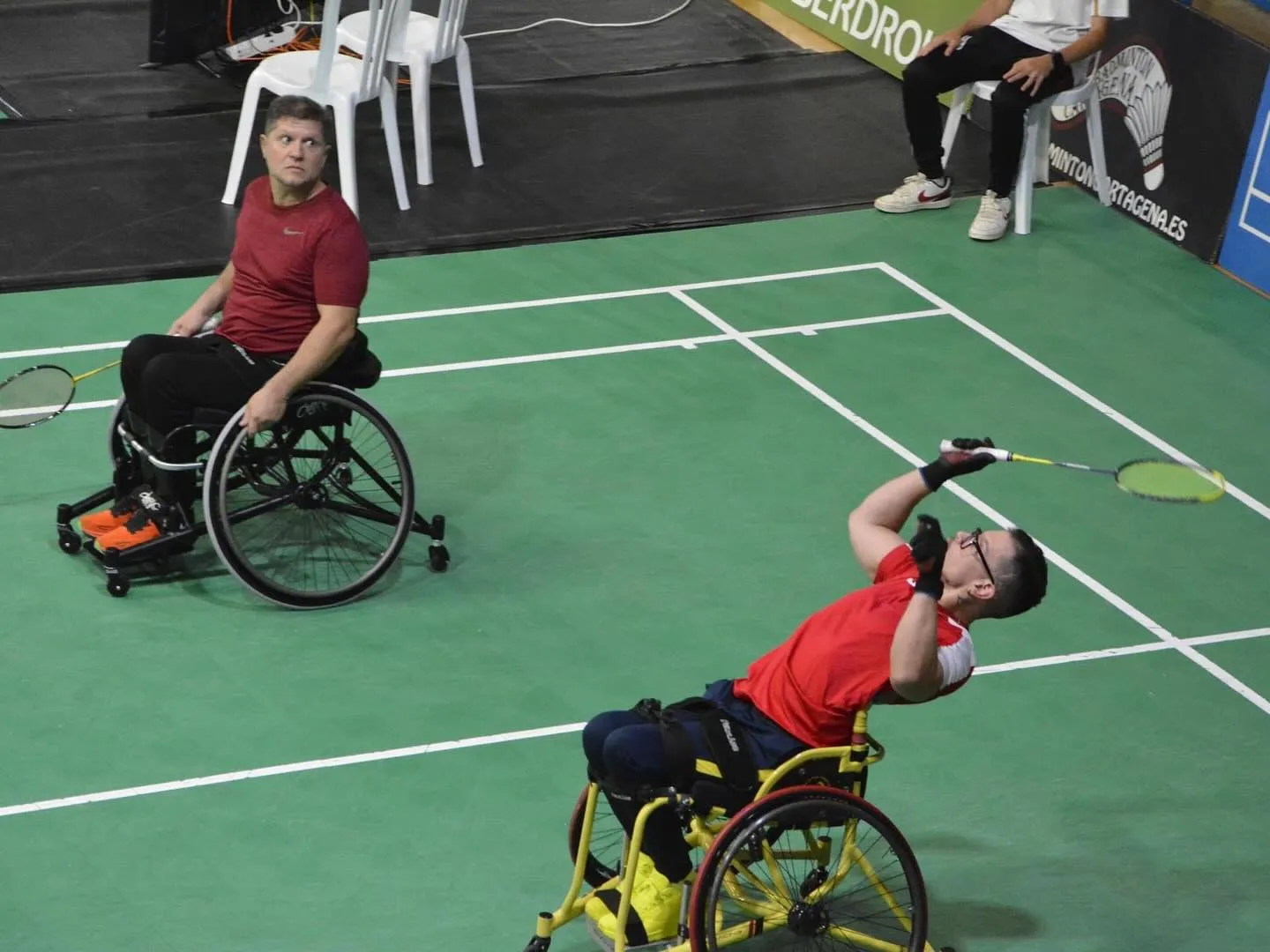 Jose María Bisbal en el campeonato de parabadminton.