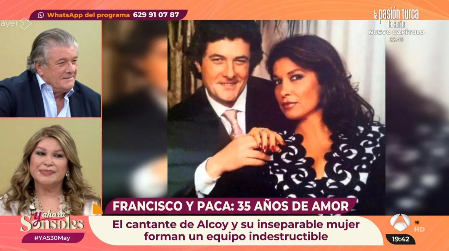 Francisco y su mujer, Paca, en 'Y ahora, Sonsoles'.