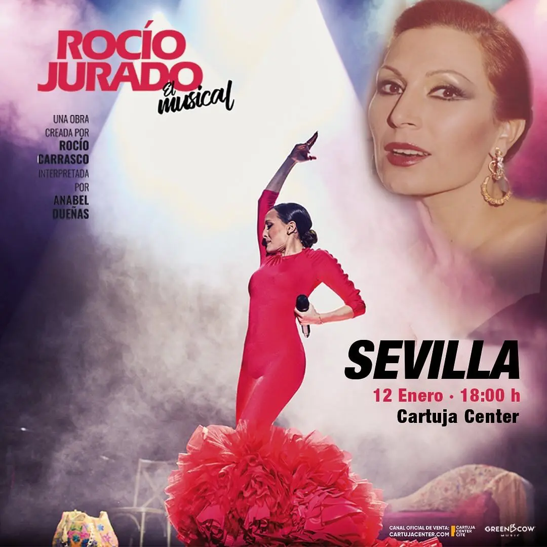 Cartel de 'Rocío Jurado. El Musical'. Este espectáculo es obra de Rocío Carrasco y su pareja Fidel Albiac.