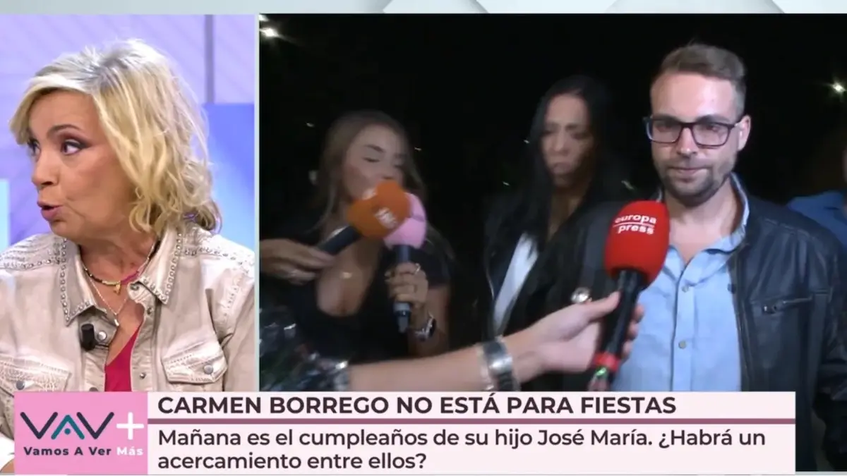Carmen Borrego felicitó a su hijo en TV
