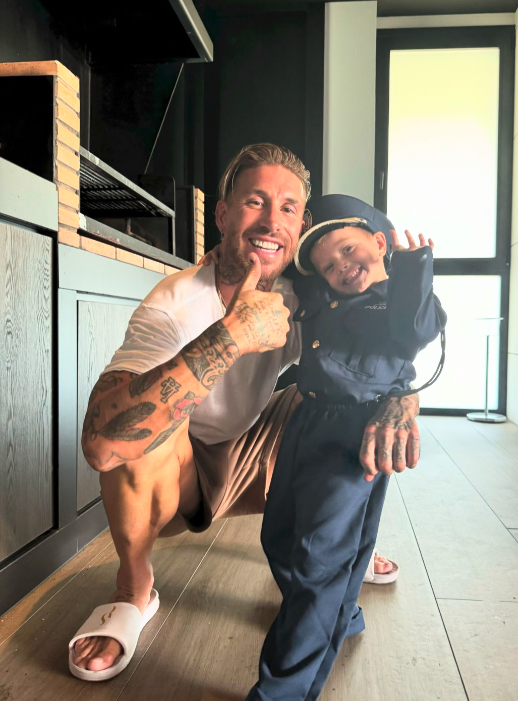 Sergio Ramos felicitó a su hijo con esta divertida imagen.