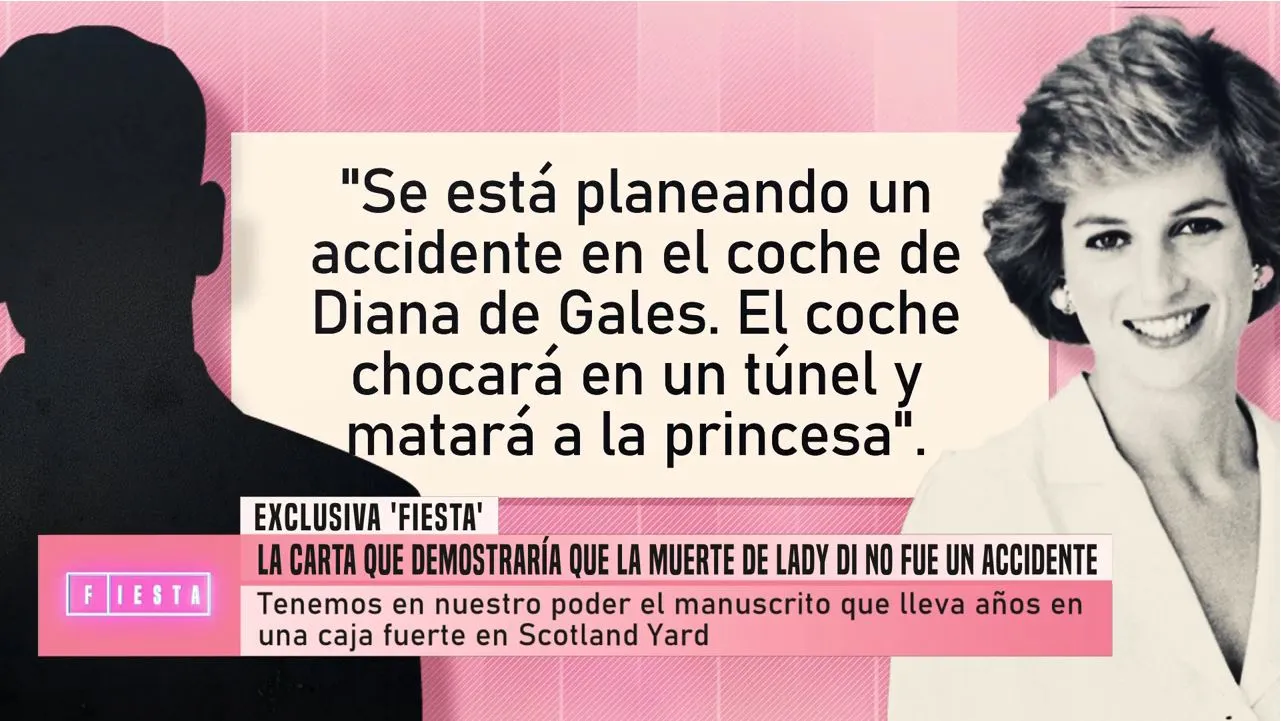 La carta que anuncia la muerte de Lady Di, según 'Fiesta'.