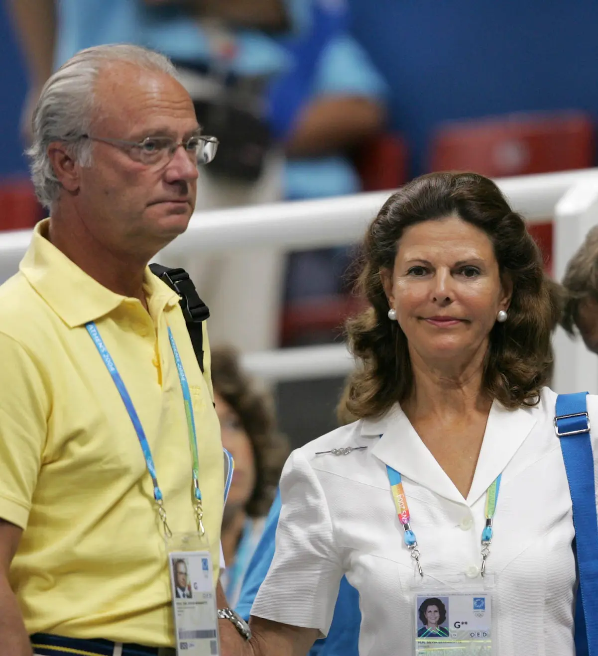 EL REY CARLOS GUSTAVO Y LA REINA SILVIA DE SUECIA EN LOS JUEGOS OLIMPICOS DE ATENAS