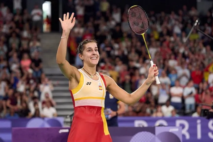 Carolina Marín durante los Juegos Olímpicos de París 2024.