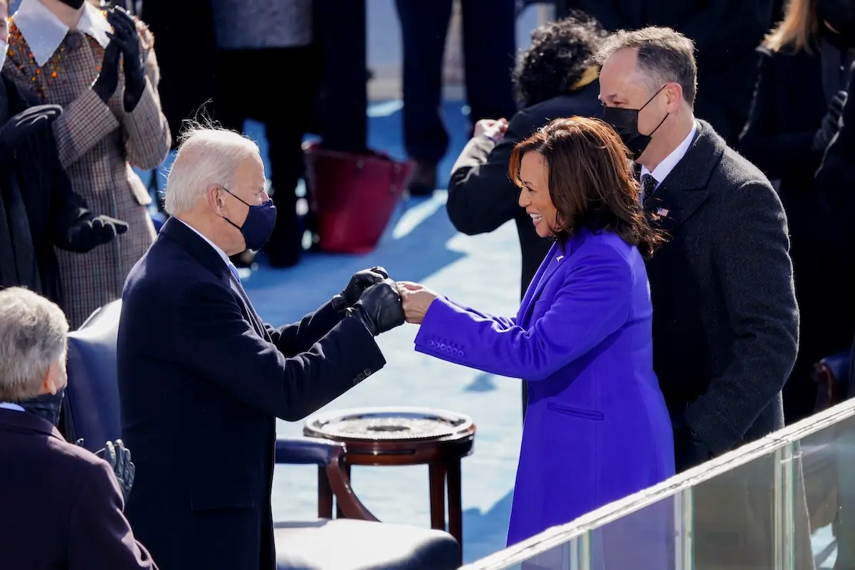 Kamala Harris y Joe Biden en la ceremonia de investidura