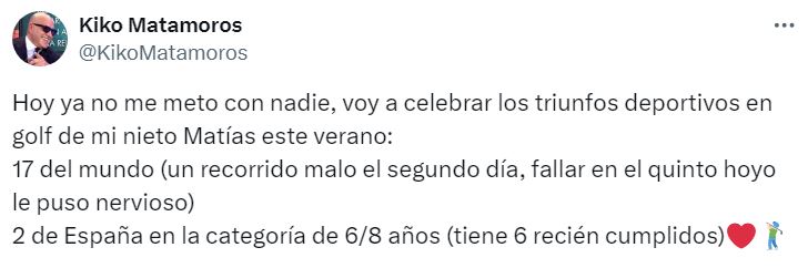 Kiko Matamoros habla de su nieto Mati.