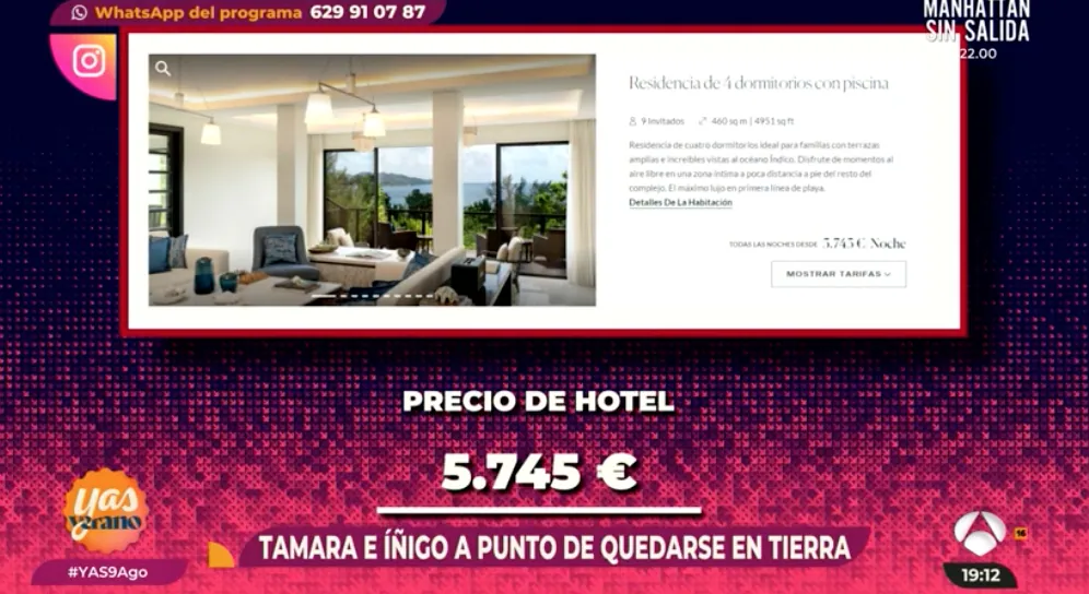 El equipo del programa ha calculado el precio de las vacaciones de Tamara y su marido.