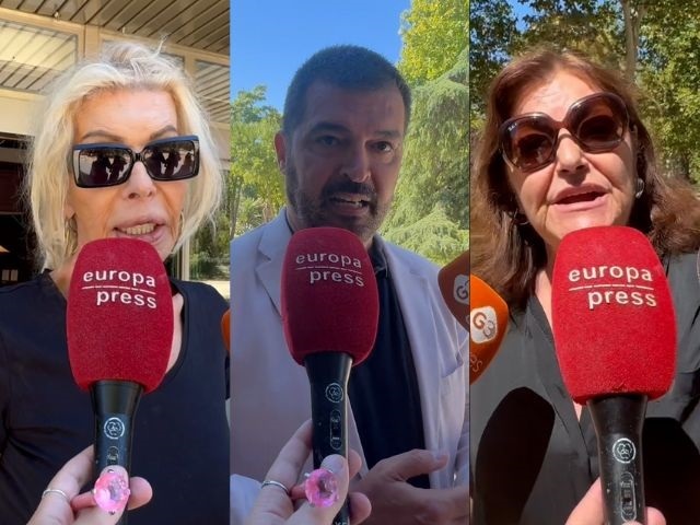 Bibiana Fernández, César Henrich y Charo Reina despiden a Carlos Ferrando.