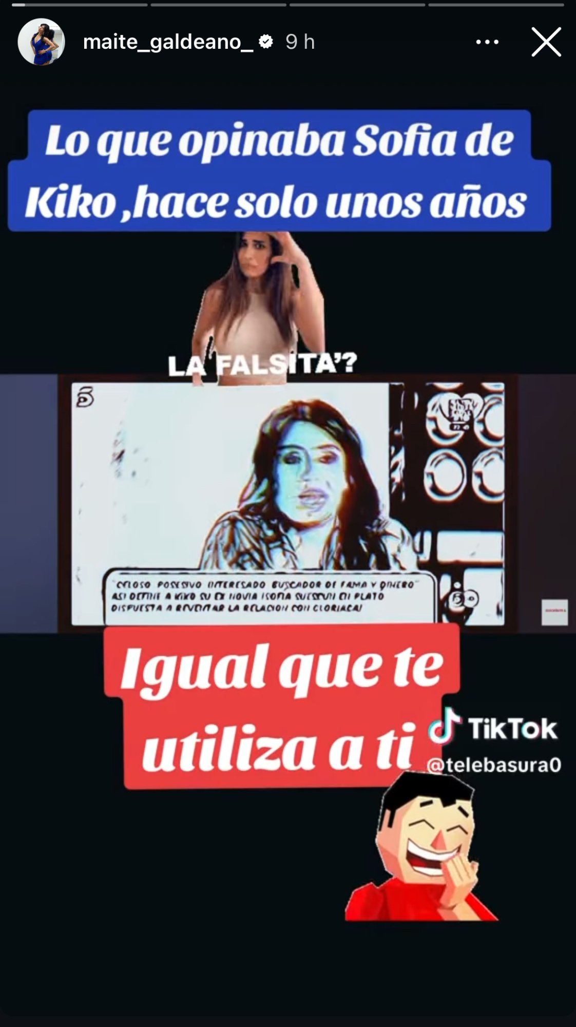 Maite ha publicado un vídeo de Sofía hablando sobre Kiko.