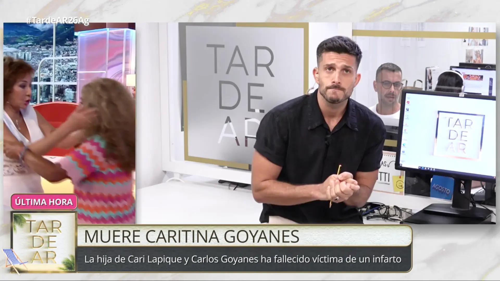 Lolita Flores se entera de la muerte de Caritina Goyanes.