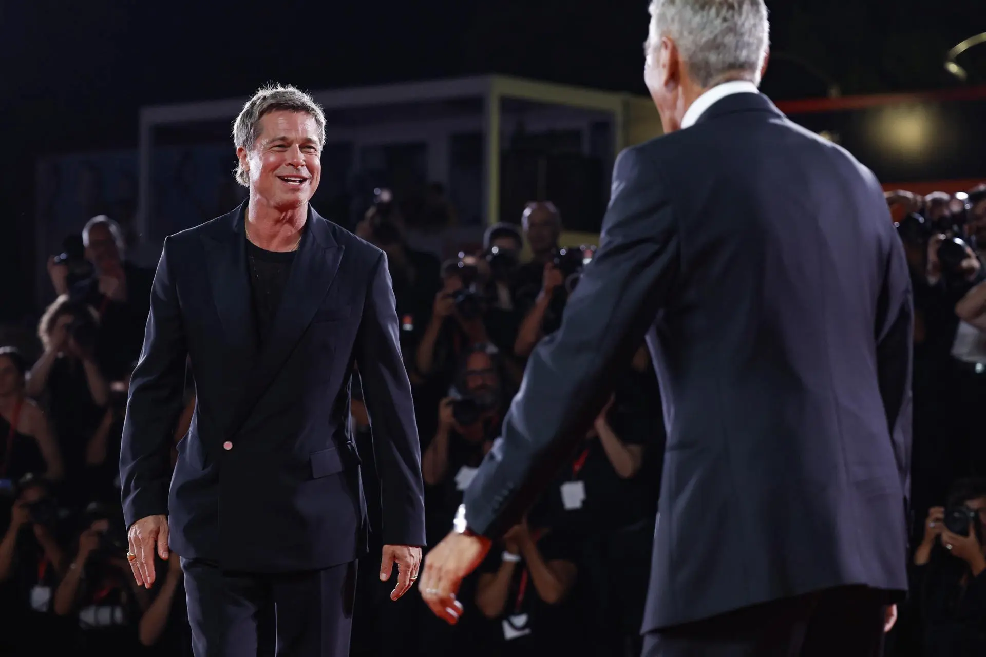 George Clooney y Brad Pitt en el Festival de Venecia.