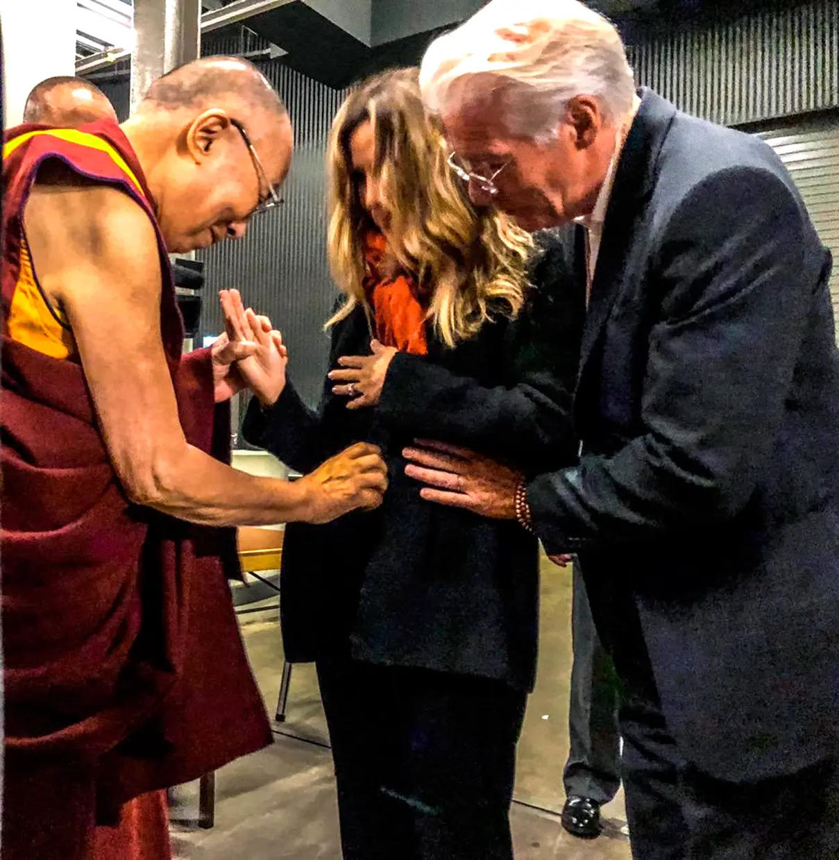 Dalai Lama con Alejandra Silva y Richard Gere