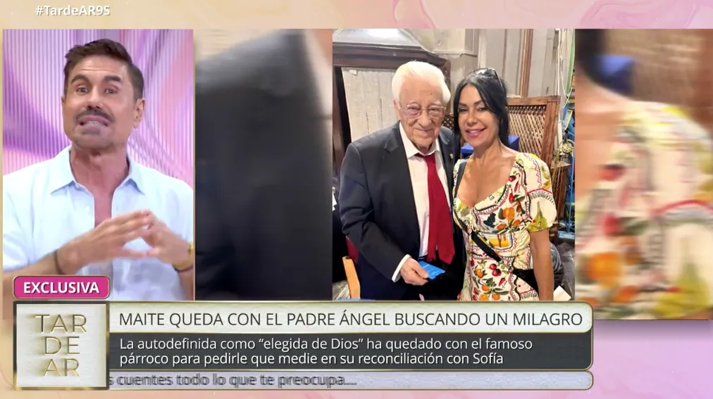 Maite también visitó al Padre Ángel para pedir consejo sobre su situación actual.