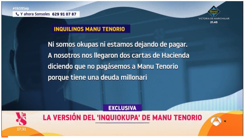 Los 'inquiokupas' de Manu Tenorio hablan para 'Y ahora, Sonsoles'.