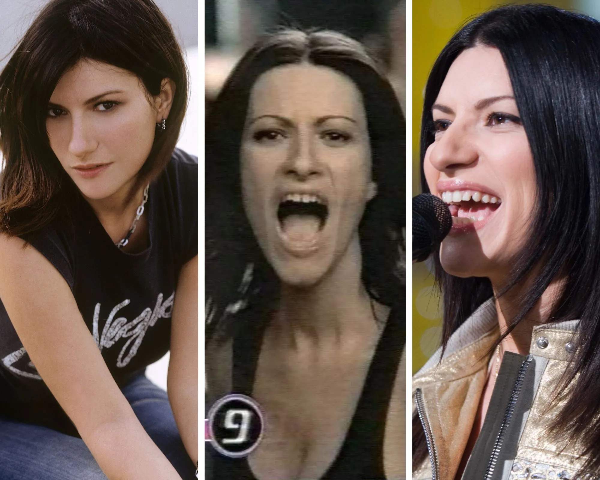 Laura Pausini en 2004, 2006 y 2007.