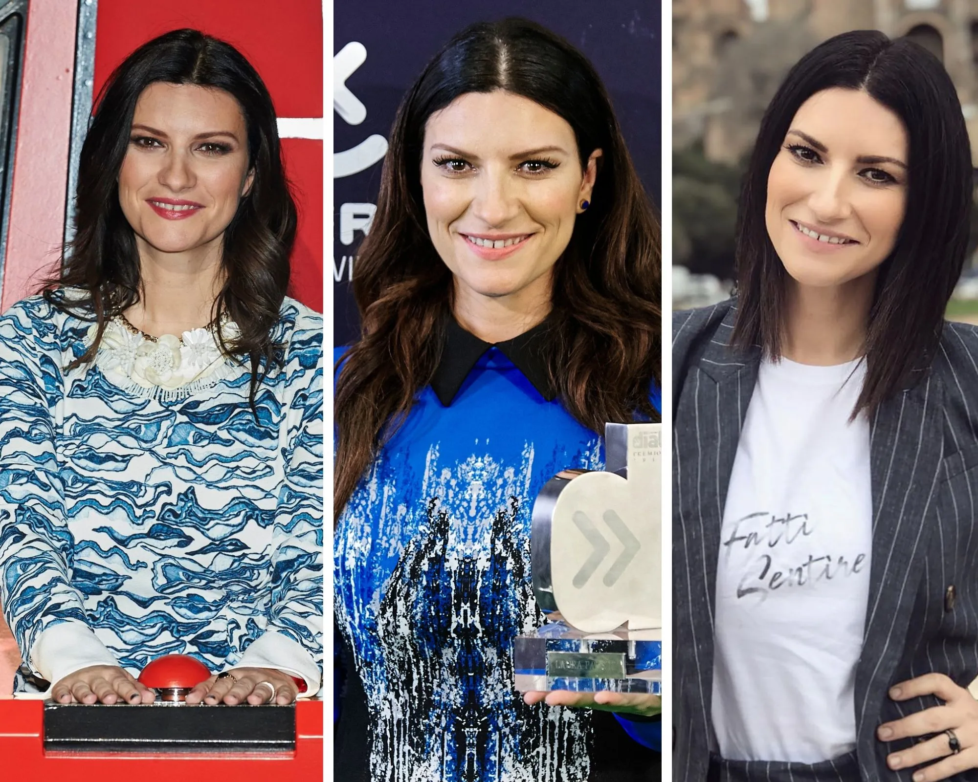 Laura Pausini en 2015, 2016 y 2018.