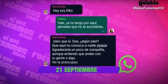 Captura de conversación entre Kiko Rivera y su supuesta amante (NQF).