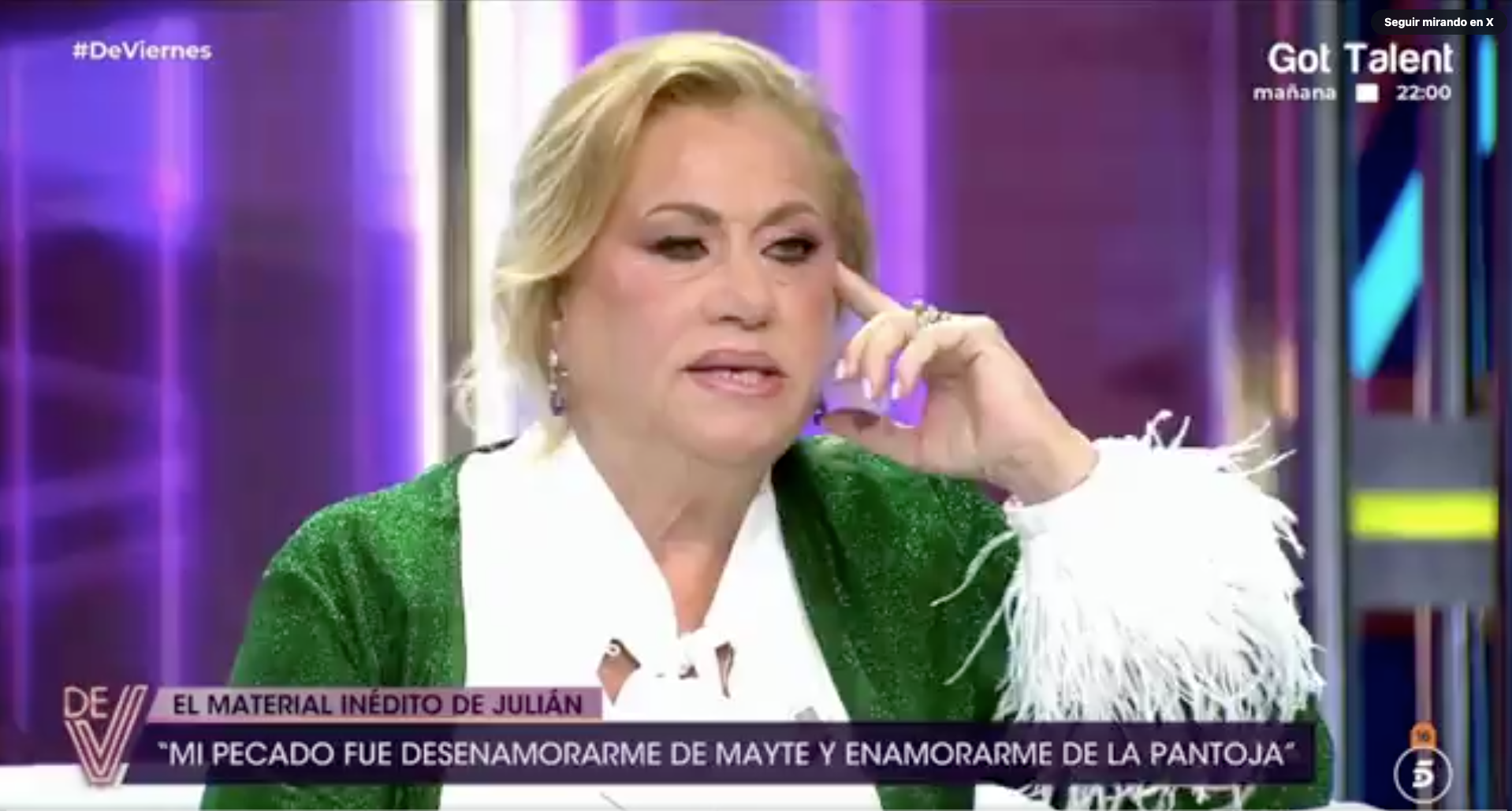 Mayte Zaldívar en el plató de 'De Viernes'.