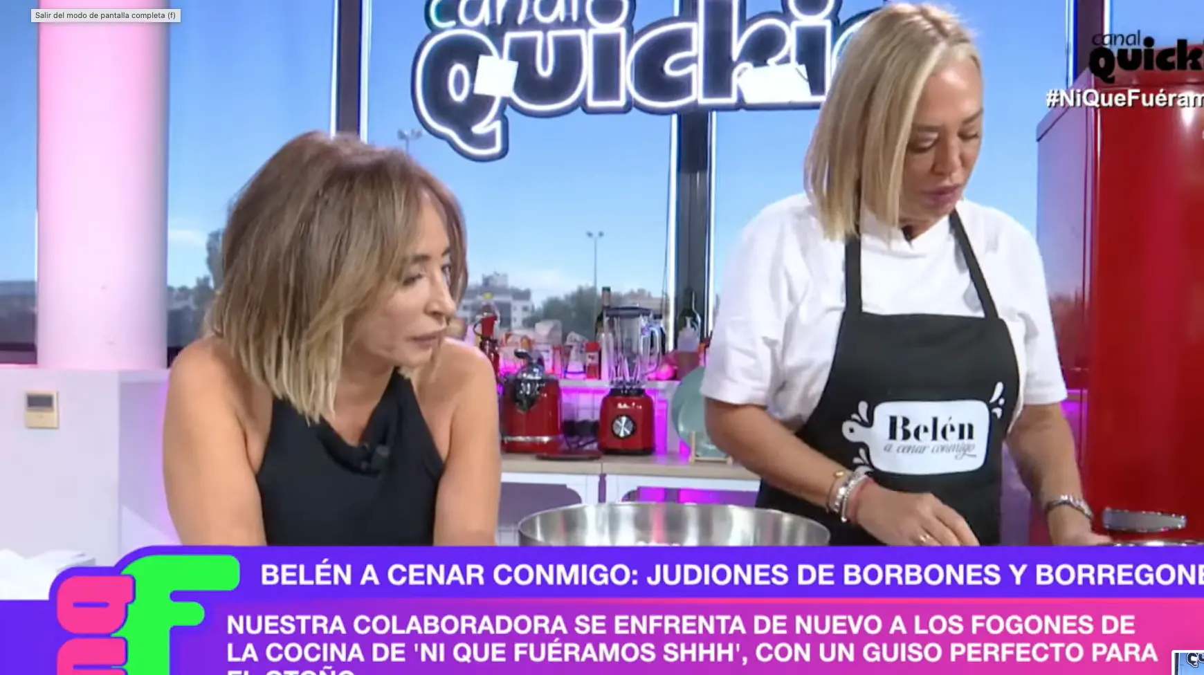 Belén empezó de mal humor su sección de cocina.