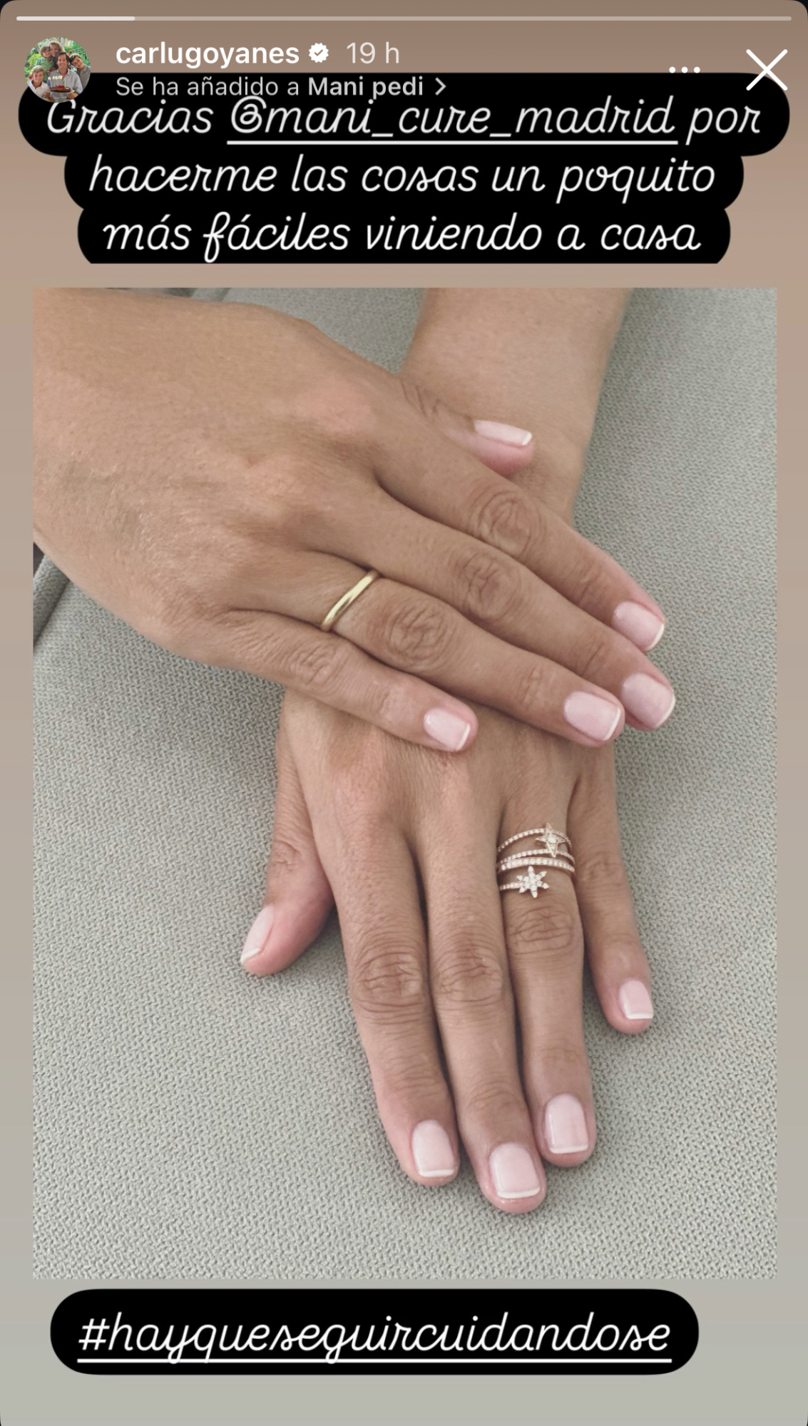 Manicura que Carla Goyanes ha compartido en redes sociales.