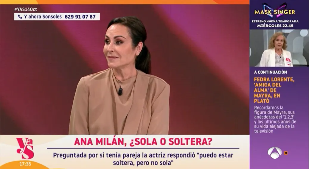 Ana Milán en el plató de Y ahora Sonsoles